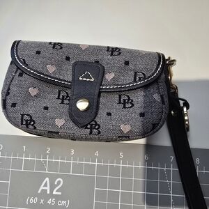 Dooney & Bourke Black and Pink Wristlet